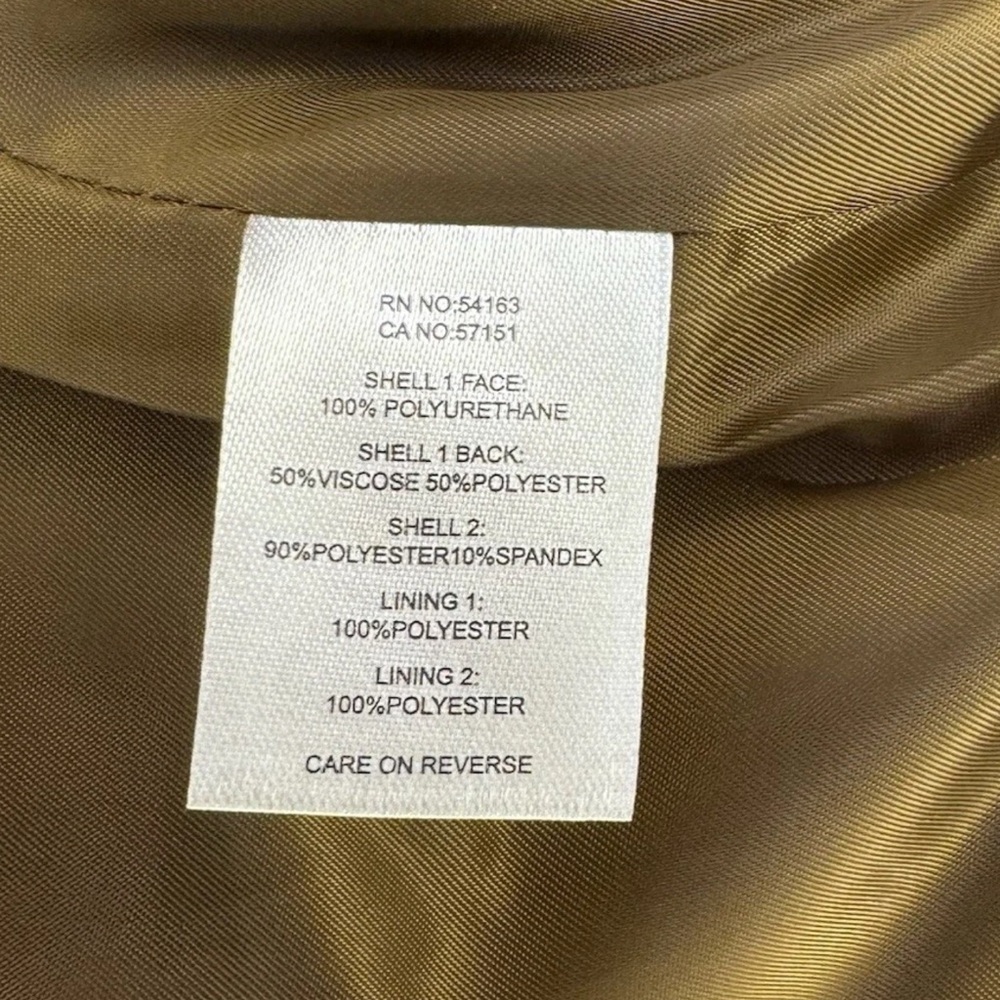 Kenneth Cole Women’s Tobacco Brown Faux Leather Suede Jacket Full Zip Size Small - Picture 7 of 8